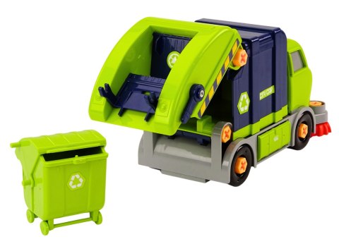 LEAN Toys Śmieciarka Kreskówkowa Do Skręcania Ruchoma DIY Granatowy
