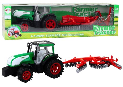 LEAN Toys Traktor Ciągnik Z Przyczepą Maszyna Rolnicza Wał Strunowy Kosiarka