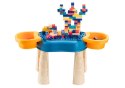 LEAN Toys Wielofunkcyjny Stolik 4w1 Klocki Łowienie Ryb Rysowanie Niebieski