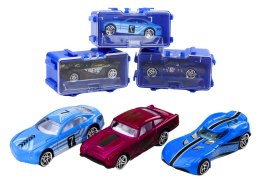LEAN Toys Zestaw Autek Resoraków W Walizce Metalowe 16 Sztuk