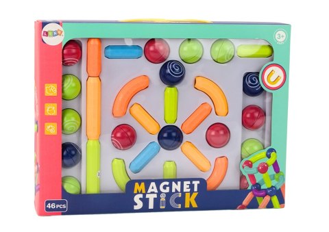 LEAN Toys Zestaw Klocków Magnetycznych Konstrukcyjne 46El Kolorowe LEAN Toys Zestaw Klocków Magnetycznych Konstrukcyjne 46El Kolorowe