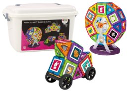 LEAN Toys Zestaw Klocków Magnetycznych W Kuferku Koło Młyńskie Budynki 118 El