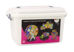 LEAN Toys Zestaw Klocków Magnetycznych W Kuferku Koło Młyńskie Budynki 118 El