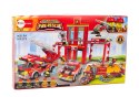 LEAN Toys Zestaw Klocków Straż Pożarna Baza Wóz Auto Helikopter 845 El