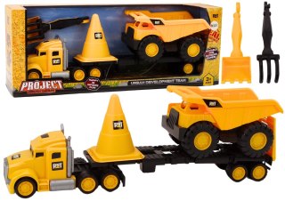 LEAN Toys Zestaw Maszyn Budowlanych Ciężarówka Wywrotka Ruchome Żółty