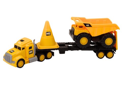 LEAN Toys Zestaw Maszyn Budowlanych Ciężarówka Wywrotka Ruchome Żółty