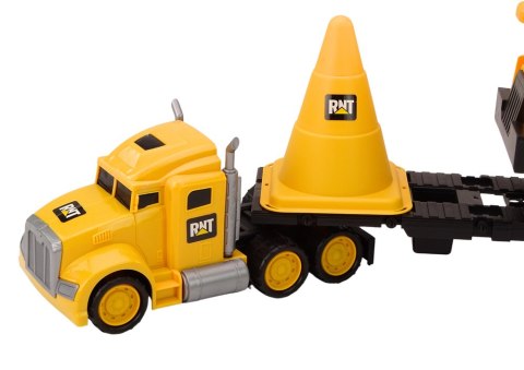 LEAN Toys Zestaw Maszyn Budowlanych Ciężarówka Wywrotka Ruchome Żółty