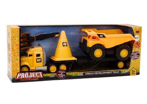 LEAN Toys Zestaw Maszyn Budowlanych Ciężarówka Wywrotka Ruchome Żółty