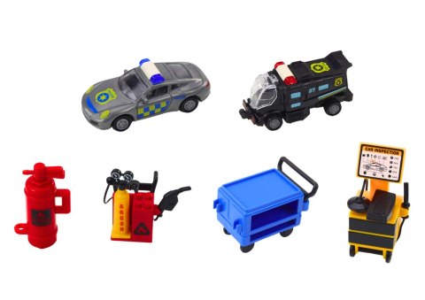 LEAN Toys Zestaw Rozkładany Tor Garaż W Walizce Policja Światła I Dźwięki