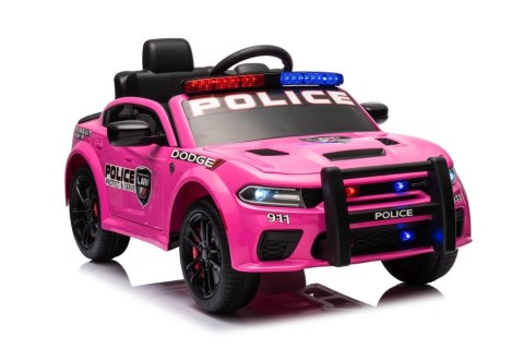 LEAN CARS Auto Na Akumulator Dodge Charger Policyjny Różowy LEAN CARS Auto Na Akumulator Dodge Charger Policyjny Różowy