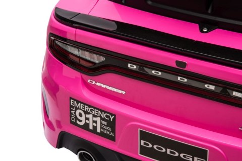 LEAN CARS Auto Na Akumulator Dodge Charger Policyjny Różowy LEAN CARS Auto Na Akumulator Dodge Charger Policyjny Różowy