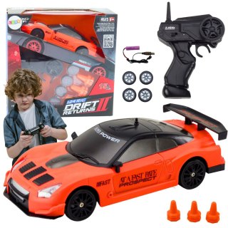 LEAN Toys Autko Sportowe Zdalnie Sterowane R/C 1:24 Pomarańczowe Wymienne Koła