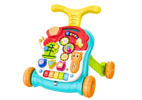 LEAN Toys Chodzik Pchacz Stolik Edukacyjny 2w1 Interaktywny Światło i Dźwięk