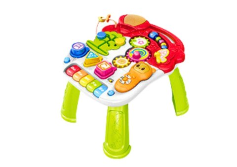 LEAN Toys Chodzik Pchacz Stolik Edukacyjny 2w1 Interaktywny Światło i Dźwięk