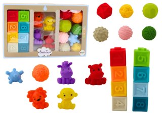 LEAN Toys Miękkie Klocki Edukacyjne Do Kąpieli 20 Elementów Zwierzęta Kształty