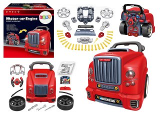 LEAN Toys Silnik Ciężarówka Do Rozkręcania Zestaw Majsterkowicza Czerwony Warsztat