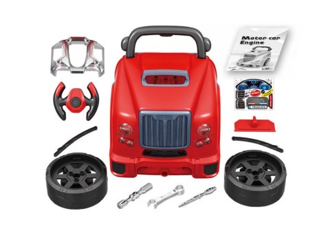 LEAN Toys Silnik Ciężarówka Do Rozkręcania Zestaw Majsterkowicza Czerwony Warsztat