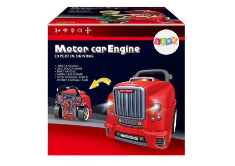 LEAN Toys Silnik Ciężarówka Do Rozkręcania Zestaw Majsterkowicza Czerwony Warsztat