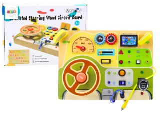 LEAN Toys Tablica Analogowa Sensoryczna Manipulacyjna Samochód Światła LED