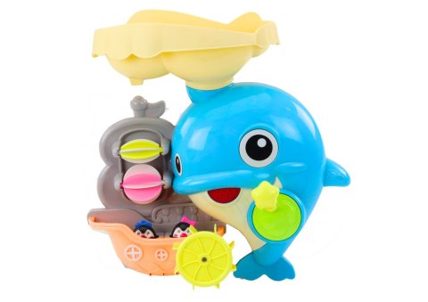 LEAN Toys Zestaw Do Kąpieli Zabawka Do Wody Delfin Niebieski