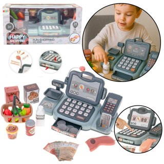 LEAN Toys Zestaw Kasa Sklepowa Produkty Spożywcze Skaner Koszyk 24 El