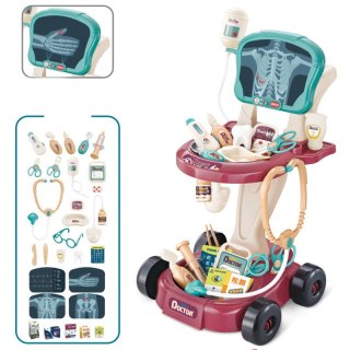 LEAN Toys Zestaw Lekarski na Wózku Stolik Lekarski Doktor EKG