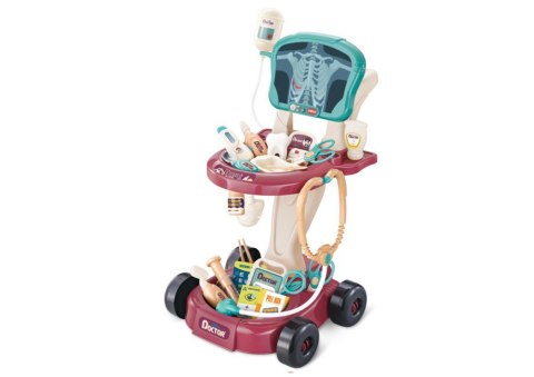 LEAN Toys Zestaw Lekarski na Wózku Stolik Lekarski Doktor EKG
