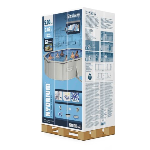 Bestway Basen Metalowy Hydrium 5m x 3,60m x 1,20m Bestway 56586 Bestway Basen Metalowy Hydrium 5m x 3,60m x 1,20m Bestway 56586