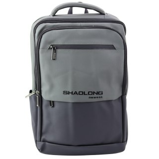 LEAN Plecak Miejski Biznesowy USB Kieszeń Na Laptopa Czarno Szary 16L 41cm