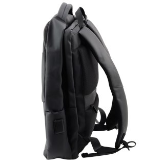 LEAN Plecak Miejski Biznesowy USB Kieszeń Na Laptopa Czarny 16L 41cm