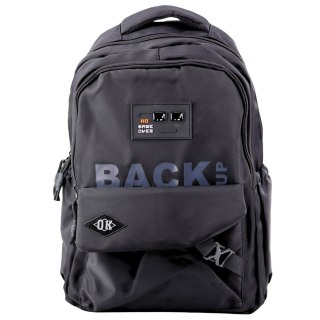 LEAN Plecak Miejski Szkolny 6 Kieszeni Back Up Czarny 23L 46cm