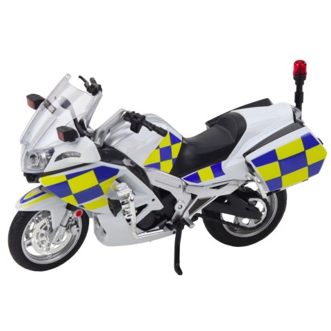LEAN Toys Motocykl Policyjny Metalowy Światła Dźwięki Biały 1:12