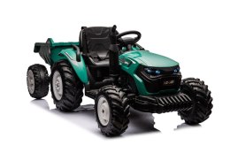 LEAN CARS Traktor Na Akumulator HC-306 Z Przyczepą Ciemno Zielony 24V