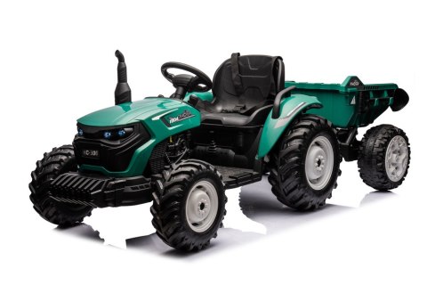 LEAN CARS Traktor Na Akumulator HC-306 Z Przyczepą Ciemno Zielony 24V LEAN CARS Traktor Na Akumulator HC-306 Z Przyczepą Ciemno Zielony 24V