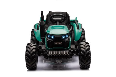 LEAN CARS Traktor Na Akumulator HC-306 Z Przyczepą Ciemno Zielony 24V LEAN CARS Traktor Na Akumulator HC-306 Z Przyczepą Ciemno Zielony 24V
