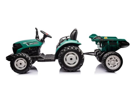 LEAN CARS Traktor Na Akumulator HC-306 Z Przyczepą Ciemno Zielony 24V LEAN CARS Traktor Na Akumulator HC-306 Z Przyczepą Ciemno Zielony 24V
