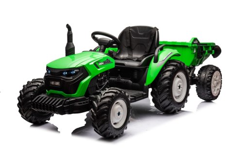 LEAN CARS Traktor Na Akumulator HC-306 Z Przyczepą Jasno Zielony 24V LEAN CARS Traktor Na Akumulator HC-306 Z Przyczepą Jasno Zielony 24V