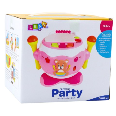 LEAN Toys Bębenek Dla Dzieci Muzyczny Interaktywny Światła Dźwięki Niebieski