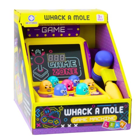 LEAN Toys Gra Zręcznościowa Whack A Mole Automat Z Młotkiem Światła Dźwięki