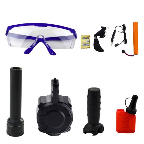 LEAN Toys Karabin AK Na Kulki Wodne Hydrożelowe Celownik Akcesoria Okulary 96cm