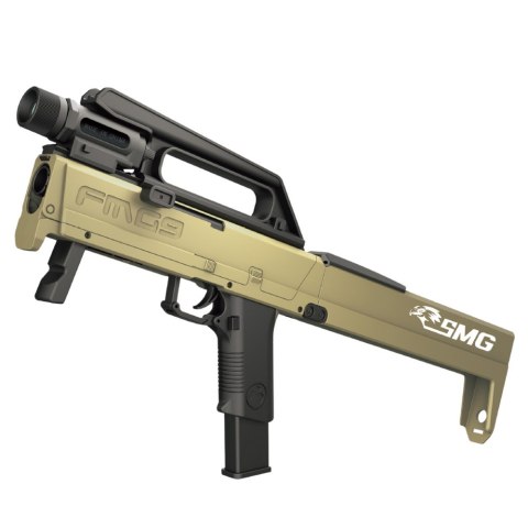 LEAN Toys Karabin Składany FMG9 Strzałki Piankowe Łuski Latarka Broń
