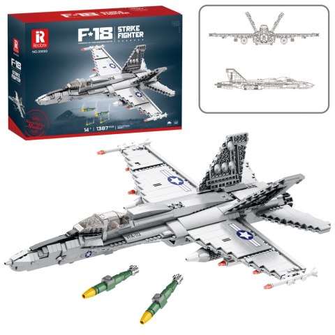 LEAN Toys Klocki Konstrukcyjne Myśliwiec F-16 Fighting Falcon 1427el