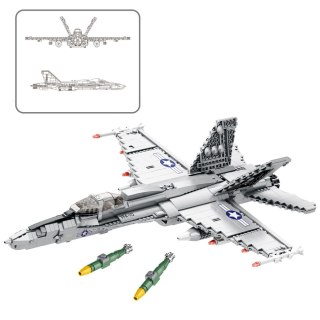 LEAN Toys Klocki Konstrukcyjne Myśliwiec F-16 Fighting Falcon 1427el