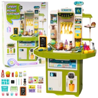LEAN Toys Kuchnia Dziecięca Z Akcesoriami Zlew Z Obiegiem Para Światła Dźwięki 71el