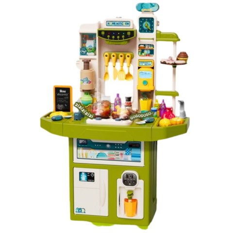 LEAN Toys Kuchnia Dziecięca Z Akcesoriami Zlew Z Obiegiem Para Światła Dźwięki 71el