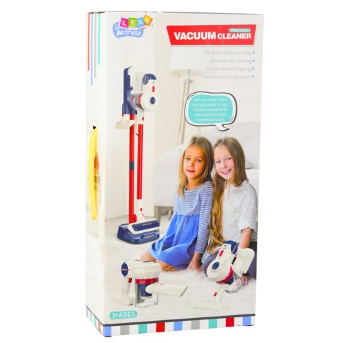LEAN Toys Odkurzacz Pionowy Zestaw do Sprzątania Dla Dzieci Stacja Światła Dźwięki Biały