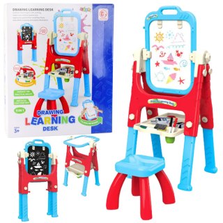 LEAN Toys Tablica Edukacyjna 5w1 Z Krzesełkiem Wielofunkcyjna Akcesoria Niebieska