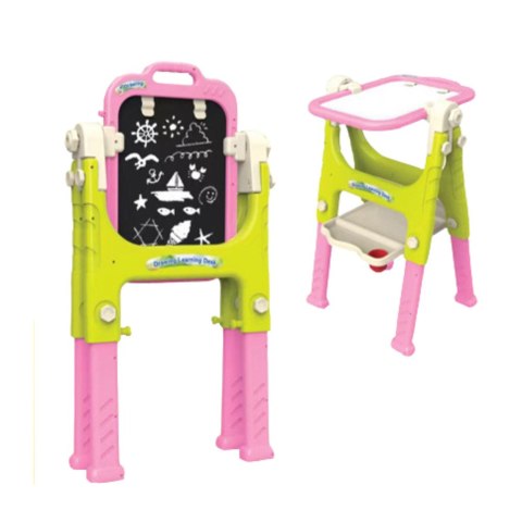 LEAN Toys Tablica Edukacyjna 5w1 Z Krzesełkiem Wielofunkcyjna Akcesoria Różowa