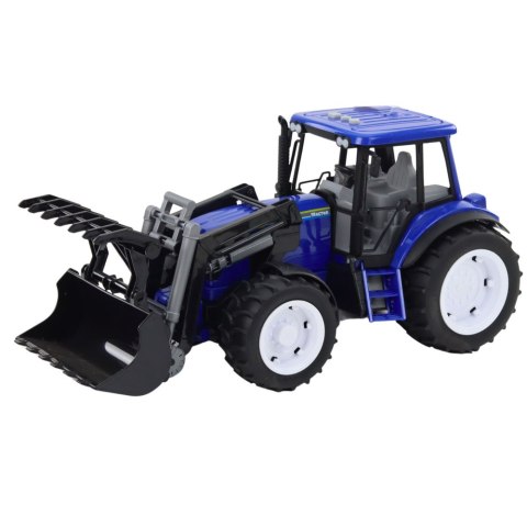 LEAN Toys Traktor Farmerski Z Ruchomą Łyżką Światła Dźwięki Niebieski 1:10