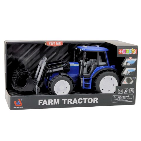LEAN Toys Traktor Farmerski Z Ruchomą Łyżką Światła Dźwięki Niebieski 1:10